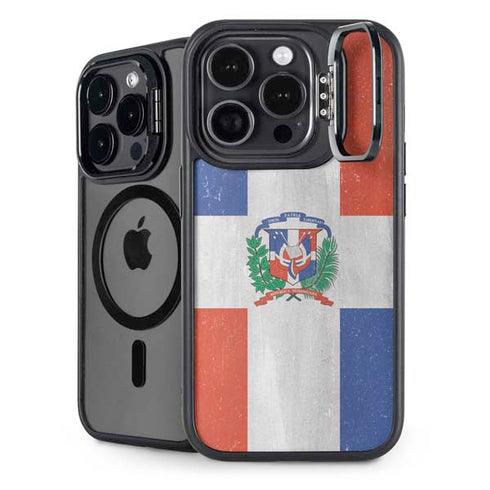 Dominican Republic Flag Faded iPhone 14 Pro Kickstand Case